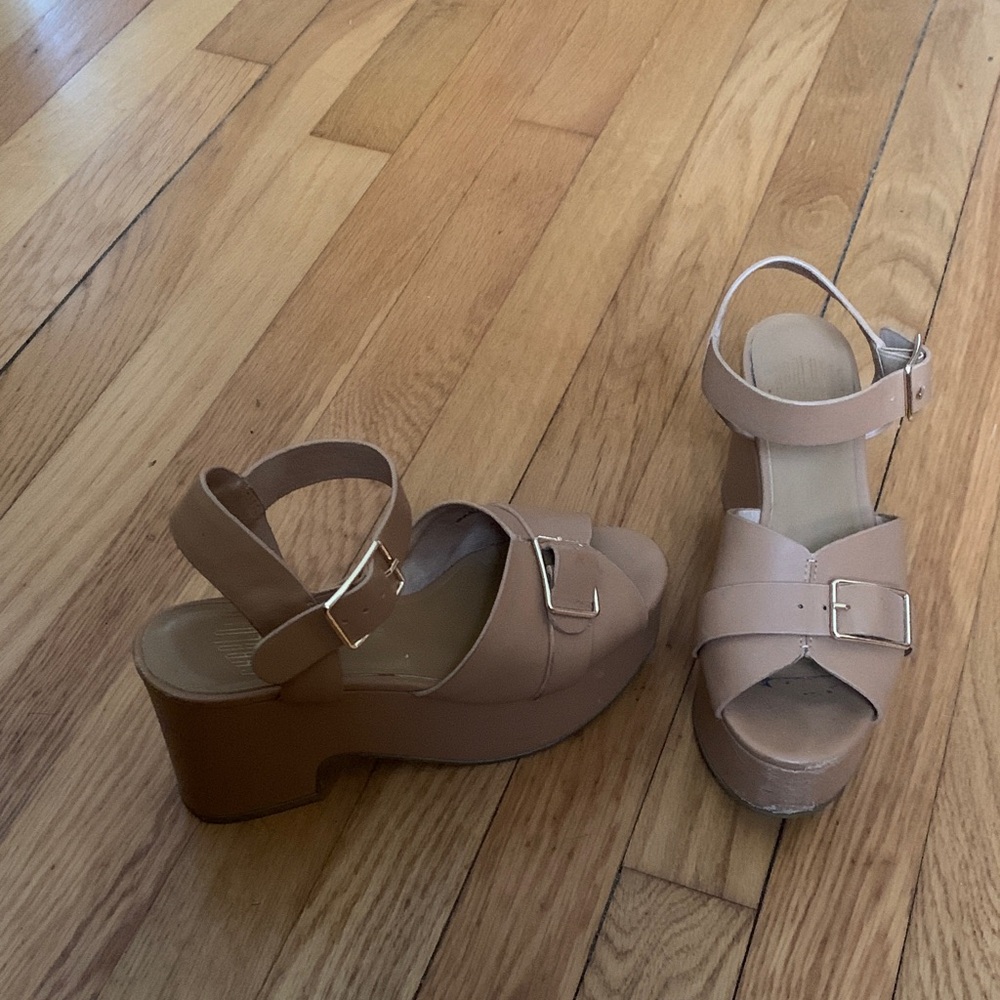 Charlotte Stone Raf Tan Platform Sandals